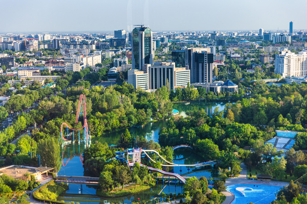 Stadtbild der modernen Stadt Tashkent.