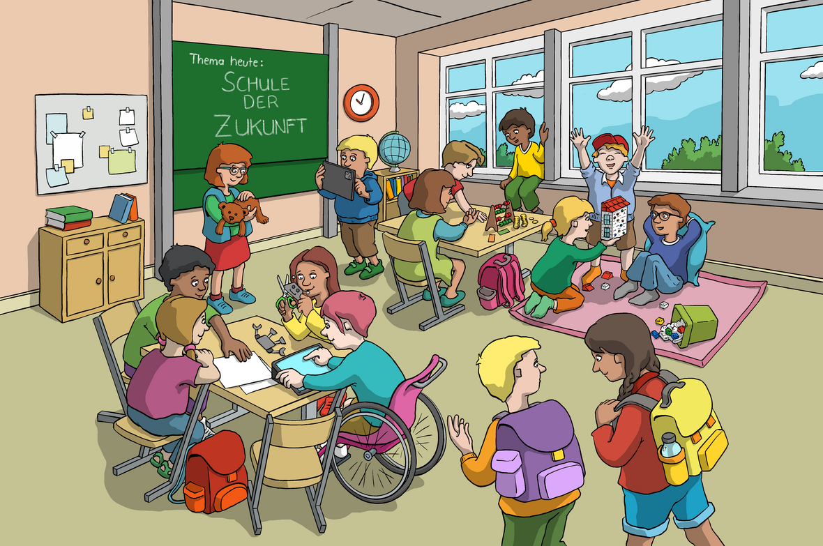 Kinder lernen in der Schule