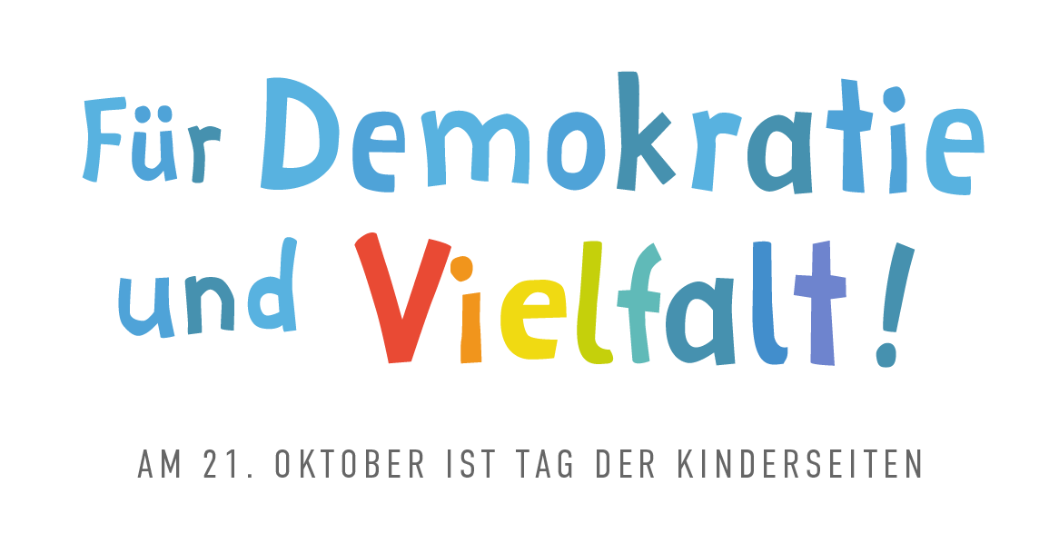 "Für Demokratie und Vielfalt" ist das Motto zum Tag der Kinderseiten 2024