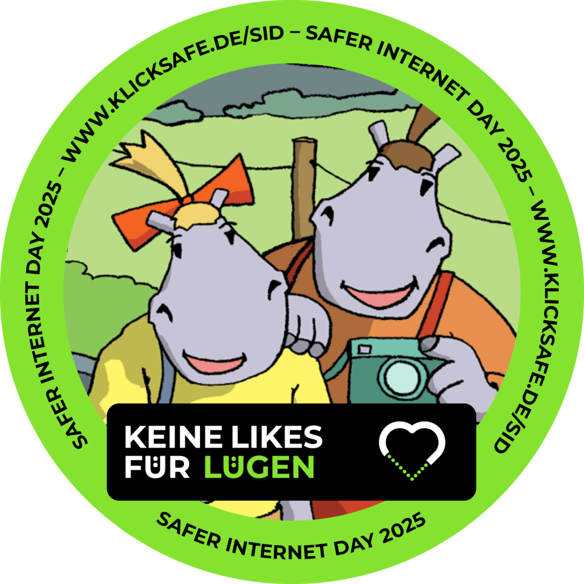 Hippa, Hippel und ganz HanisauLand unterstützen den Safer Internet Day 2025 mit dem Motto "Keine Likes für Lügen" 