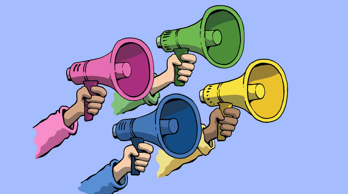 Lautsprecher. Illustration zu Artikel 5 des Grundgesetzes: Meinungsfreiheit