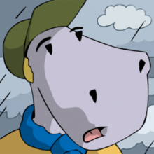 Ein Pfadfinder ist von den Zeichen verwirrt.