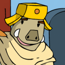 König Speckig freut sich und erteilt einen Auftrag.