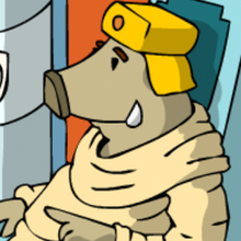 König Speckig erteilt einen Auftrag.