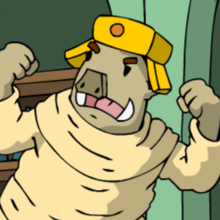 König Speckig tobt wütend.