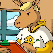 Eine Mitglied des HaniHausHopp-Startups schaut sich das Gutachten an.