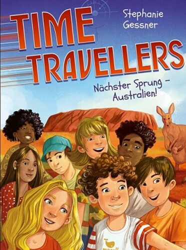 Das Cover zeigt eine Freundesgruppe vor dem Hintergrund einer australischen Landschaft.